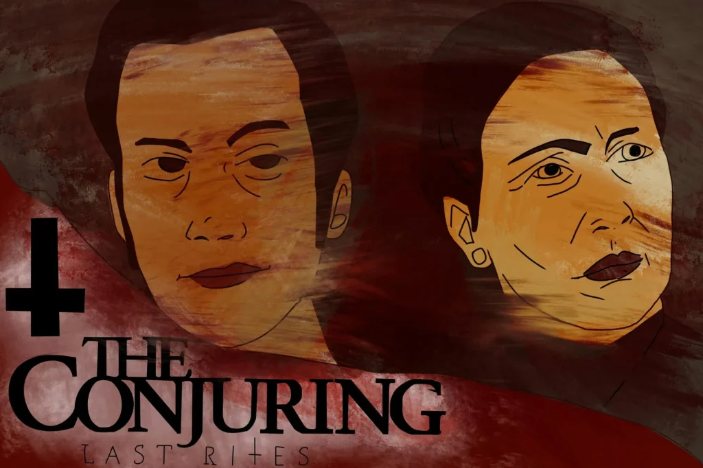 The Conjuring: The Last Rites, featuring a man and a woman in a painting style.