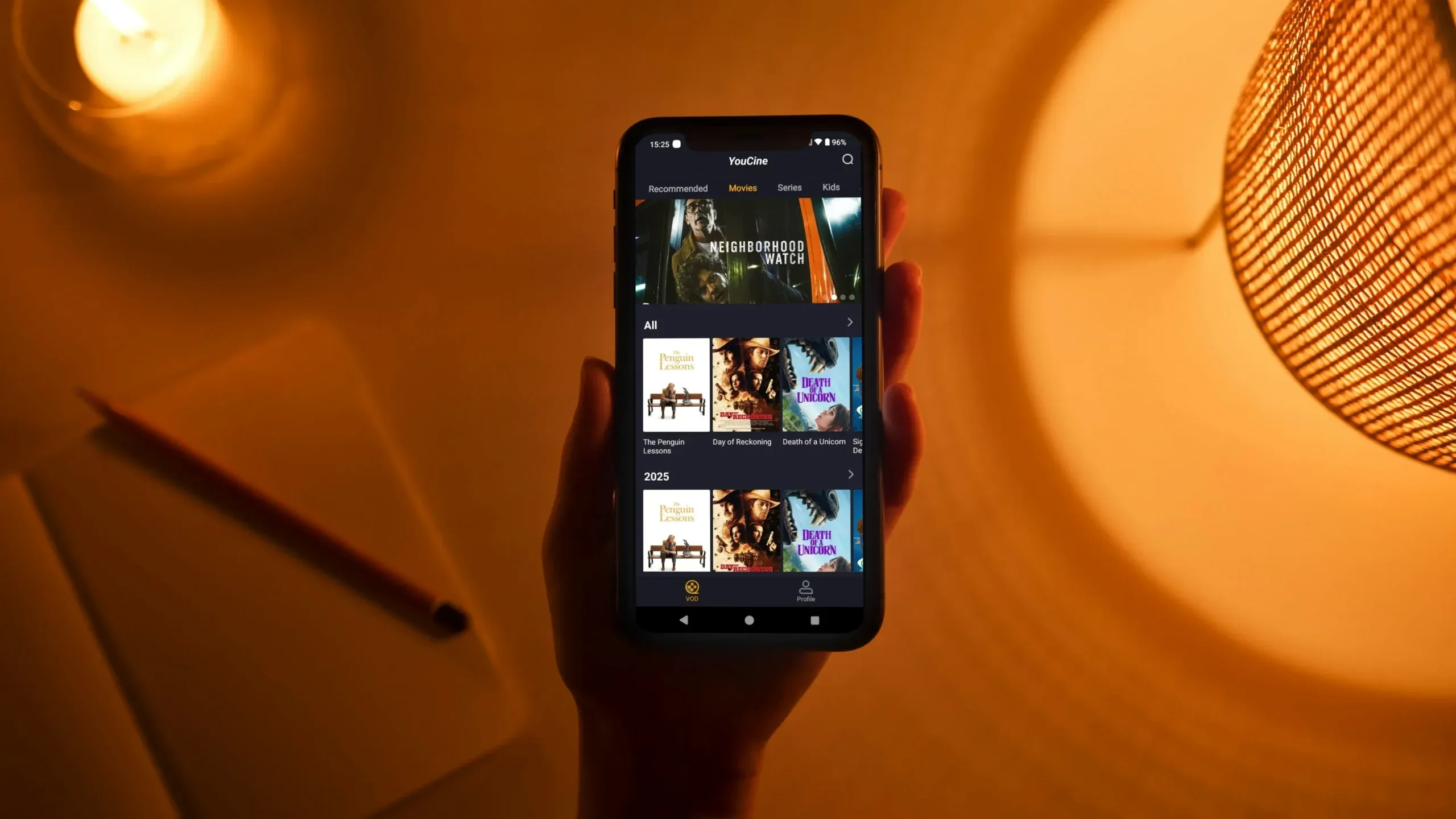 Smartphone featuring the Youcine app, highlighting a tailored viewing experience for enhanced user enjoyment.